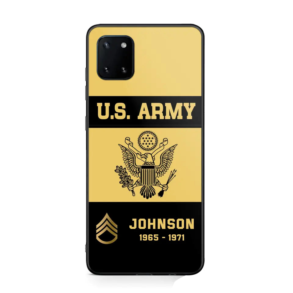 Personalized US VET Rank Camo with Logo  Phonecase Printed QTPN23597