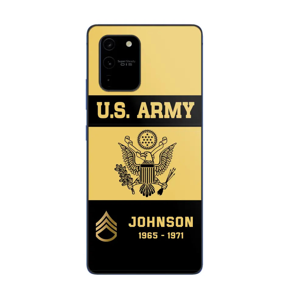 Personalized US VET Rank Camo with Logo  Phonecase Printed QTPN23597