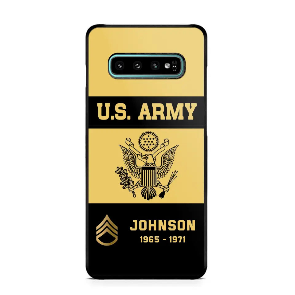 Personalized US VET Rank Camo with Logo  Phonecase Printed QTPN23597