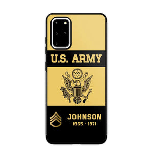 Personalized US VET Rank Camo with Logo  Phonecase Printed QTPN23597