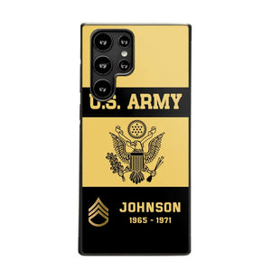 Personalized US VET Rank Camo with Logo  Phonecase Printed QTPN23597