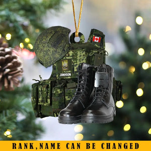 Personalized Canadian Military Backpack & Boots Acrylic Ornament Printed KVH23640