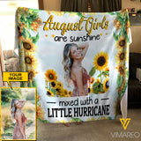 Personalized August Girl Fleece Blanket JUE-MA19