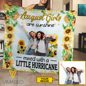 Personalized August Girl Fleece Blanket JUE-MA19