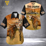 Texas longhorn Cattle 3d Printed Hawaii Shirt