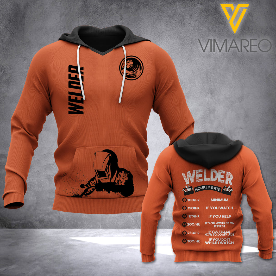 Welder hourly rate HOODIE 3D PRINTED NQA