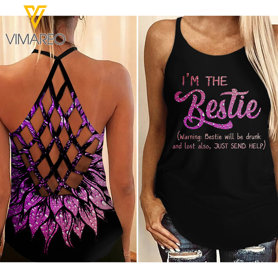 Bestie Criss-Cross Open Back Camisole Tank Top ZQ0104