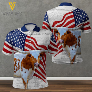 Texaslonghorn Cattle POLO SHIRT 3D PRINTED APR-HQ27