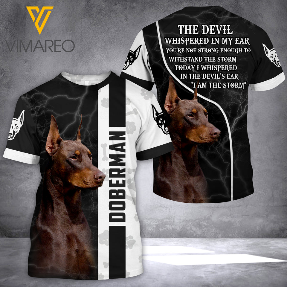 LKH DOBERMAN THE DEVIL T-SHIRT 3D PRINTED