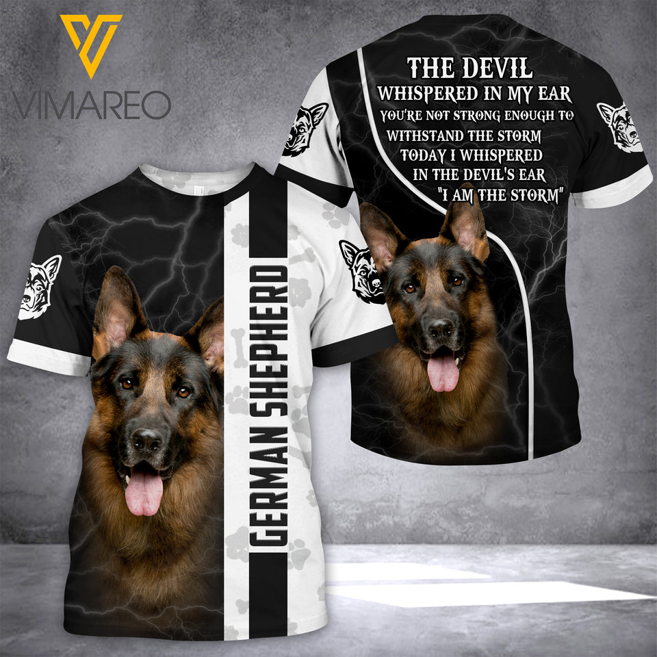 LKH GERMAN SHEPHERD THE DEVIL T-SHIRT 3D PRINTED