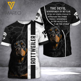 LKH Rottweiler THE DEVIL T-SHIRT 3D PRINTED