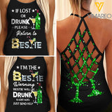 Drunk Bestie Cont Criss-Cross Open Back Camisole Tank Top