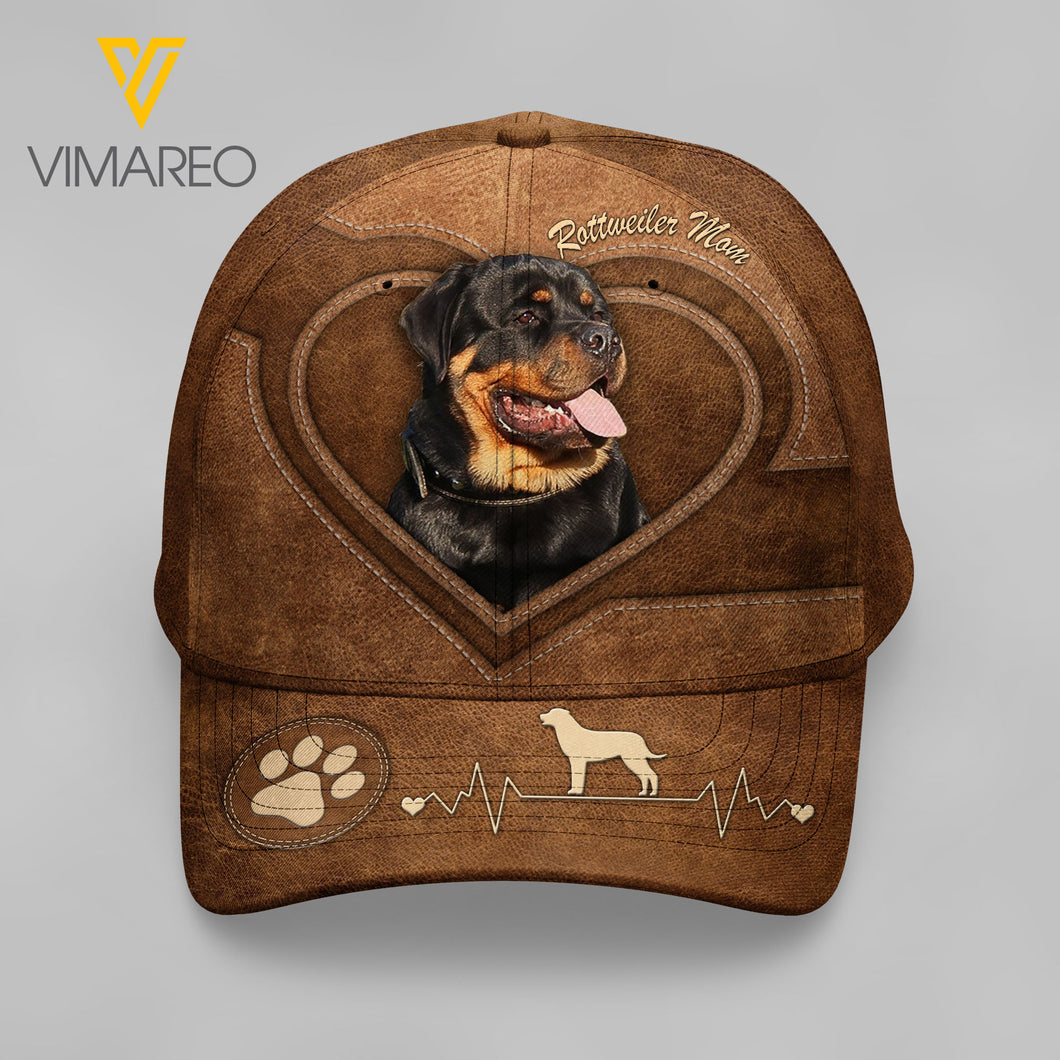 ROTTWEILER DOG MOM PEAKED CAP 3D