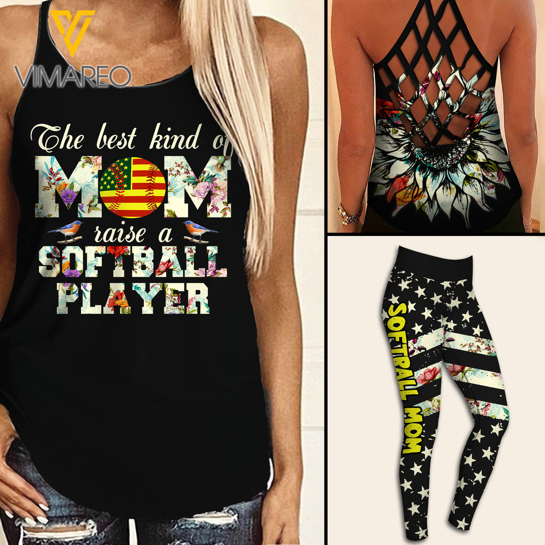 SOFTBALL MOM CRISS-CROSS TANK TOP/LEGGING