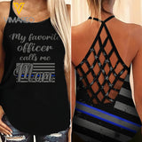 POLICE MOM CRISS-CROSS TANK TOP/LEGGING