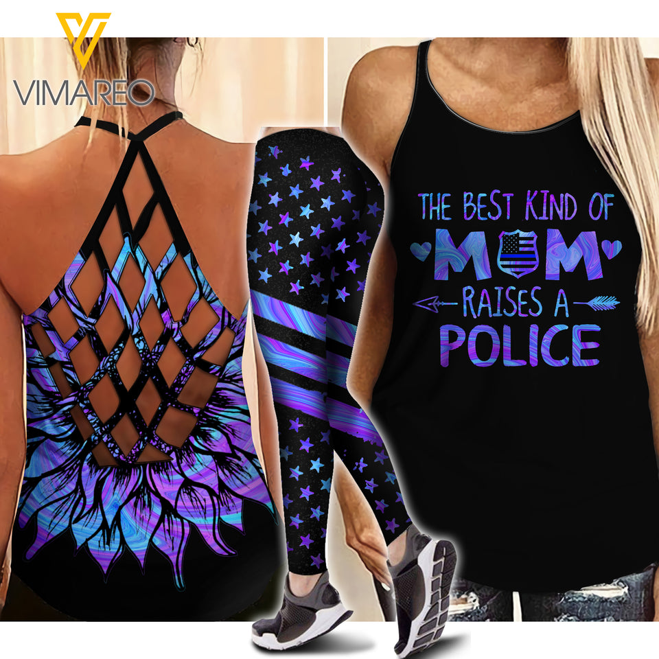 POLICE MOM CRISS-CROSS TANK TOP/LEGGING