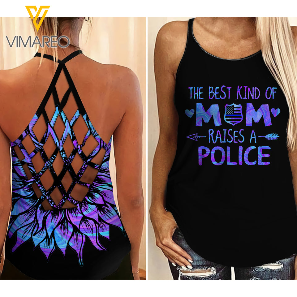 POLICE MOM CRISS-CROSS TANK TOP/LEGGING