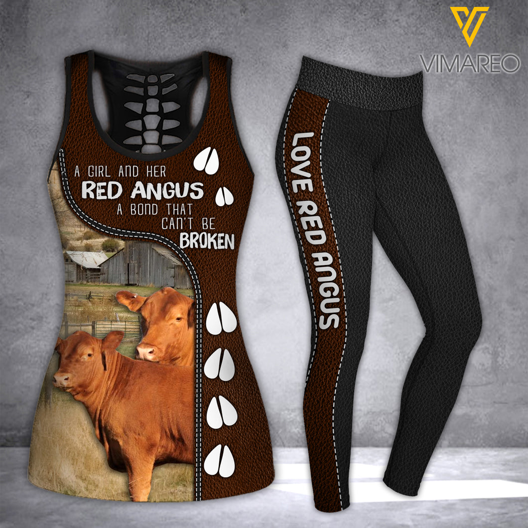 RED ANGUS CATTLE COMBO TANK+LEGGING 3D PRINTED LC