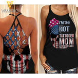 TATTOOED MOM CRISS-CROSS OPEN BACK CAMISOLE TANK TOP