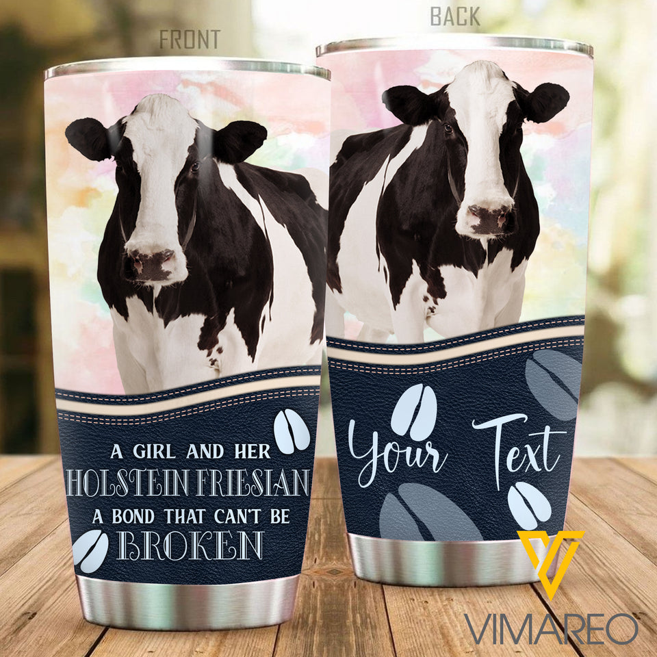 PERSONALIZED HOLSTEIN FRIESIAN CATTLE TUMBLER