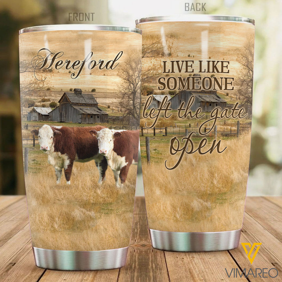 HEREFORD CATTLE TUMBLER LC