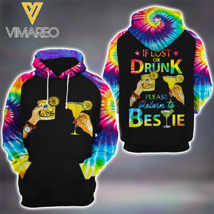 BESTIE TIEDYE PRINTED 3D COUPLE HOODIE YYQQ