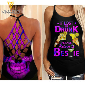 I'M THE BESTIE Criss-Cross Open Back Camisole Tank Top Couple