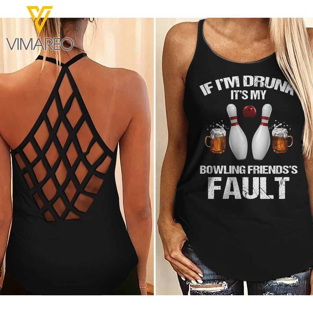 BOWLING FRIENDS Criss-Cross Open Back Camisole Tank Top YYTT