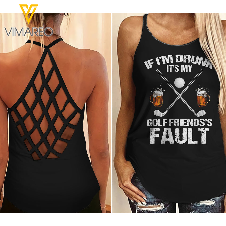 GOLF FRIENDS Criss-Cross Open Back Camisole Tank Top YYTT