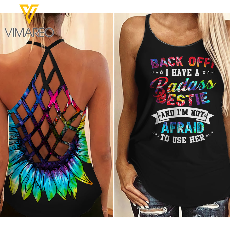 Bestie girl Criss-Cross Open Back Camisole Tank Top 1504NGBTH