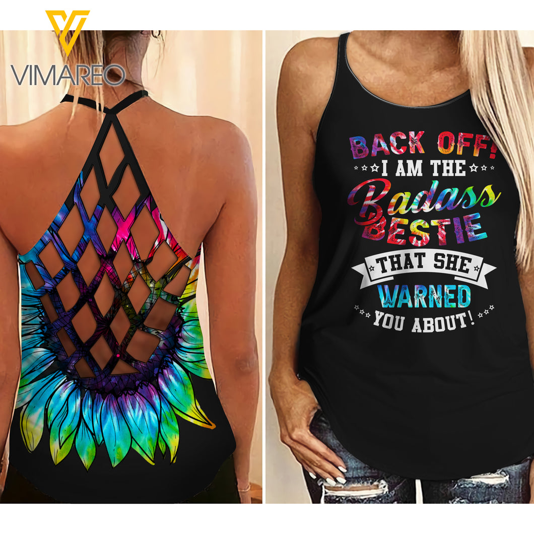 Bestie girl Criss-Cross Open Back Camisole Tank Top 1504NGBTH