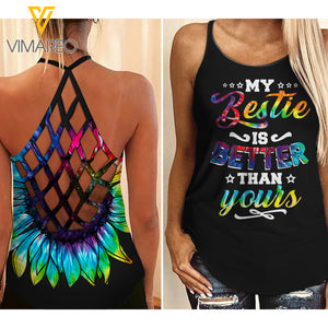 Bestie girl Criss-Cross Open Back Camisole Tank Top 1504NGBTH