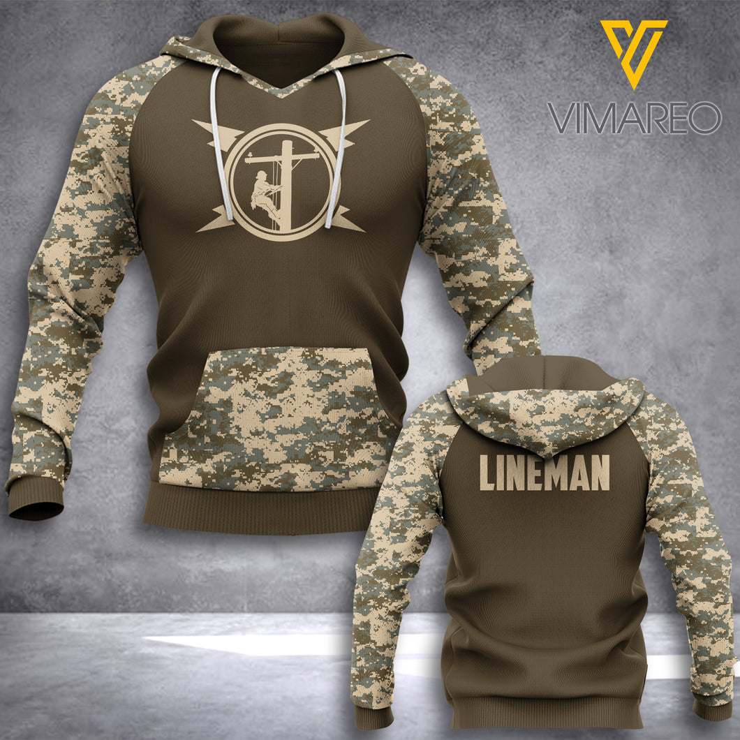 Lineman camo new HOODIE 3D TPM