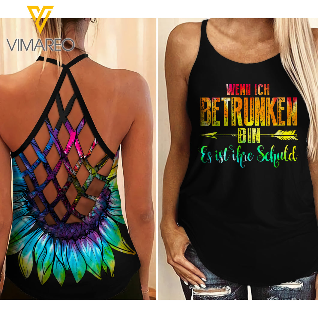 BESTIE CRISS-CROSS OPEN BACK CAMISOLE TANK TOP GERMAN