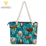 HEREFORD CATTLE TROPICAL BEACH TOTE BAG TNMQ0802