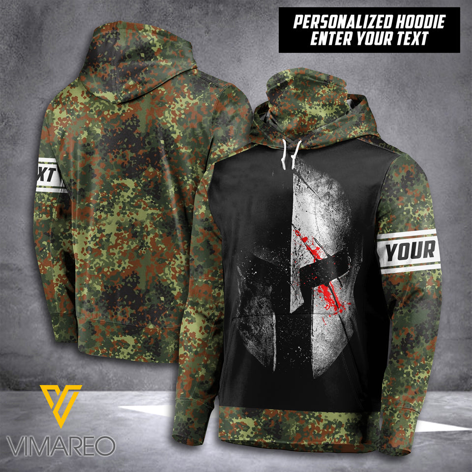 GERMAN CAMO PERSONALIZED MASK HOODIE 3D PRINTED NQA