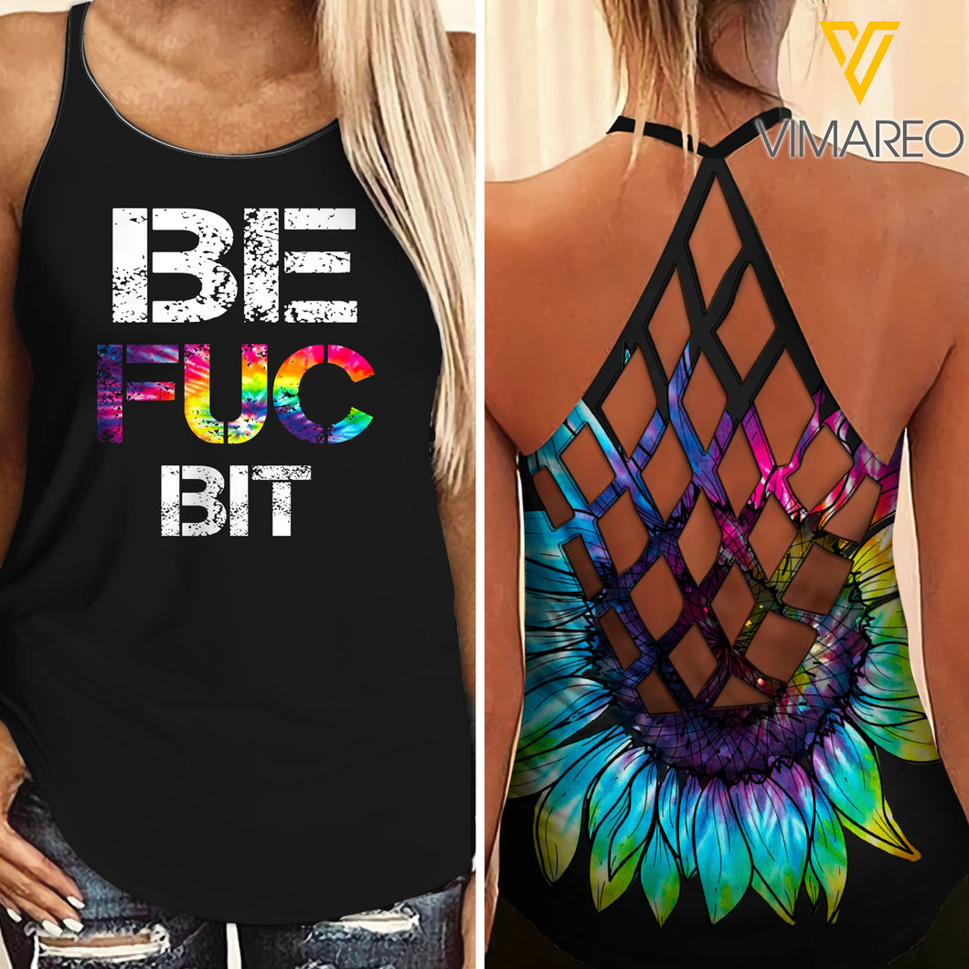 Bestie FUC Criss-Cross Open Back Camisole Tank Top HP