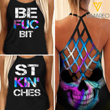 Bestie FUC Criss-Cross Open Back Camisole Tank Top SK