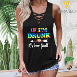 Bestie drunk Summer Sleeveless Criss Cross Casual Tank Tops