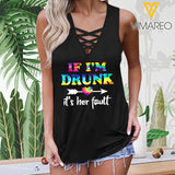 Bestie drunk Summer Sleeveless Criss Cross Casual Tank Tops