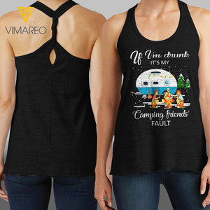 CAMPING DRUNK FRIENDS FAULT LADIES COSMIC TWIST BACK TANK