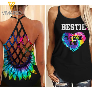 Friends Criss-Cross Open Back Camisole Tank Top MJWBE1