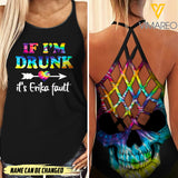 Personalized Bestie Criss-Cross Open Back Camisole Tank Top SKEHY1