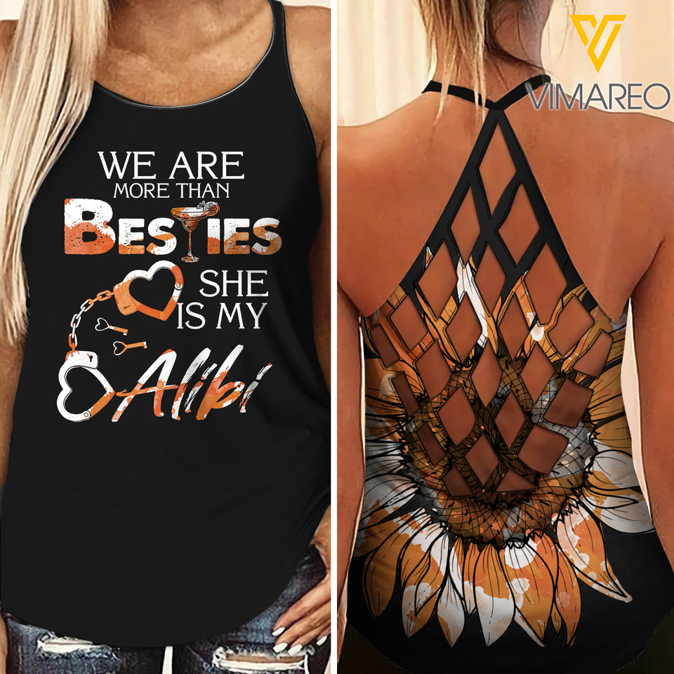 Bestie Criss-Cross Open Back Camisole Tank Top NBCEH2