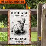 Personalized Pig Cattle Ranch Printed Metal Sign MAY-HQ11