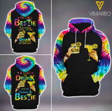 BESTIE TIEDYE PRINTED 3D COUPLE HOODIE YYQQ