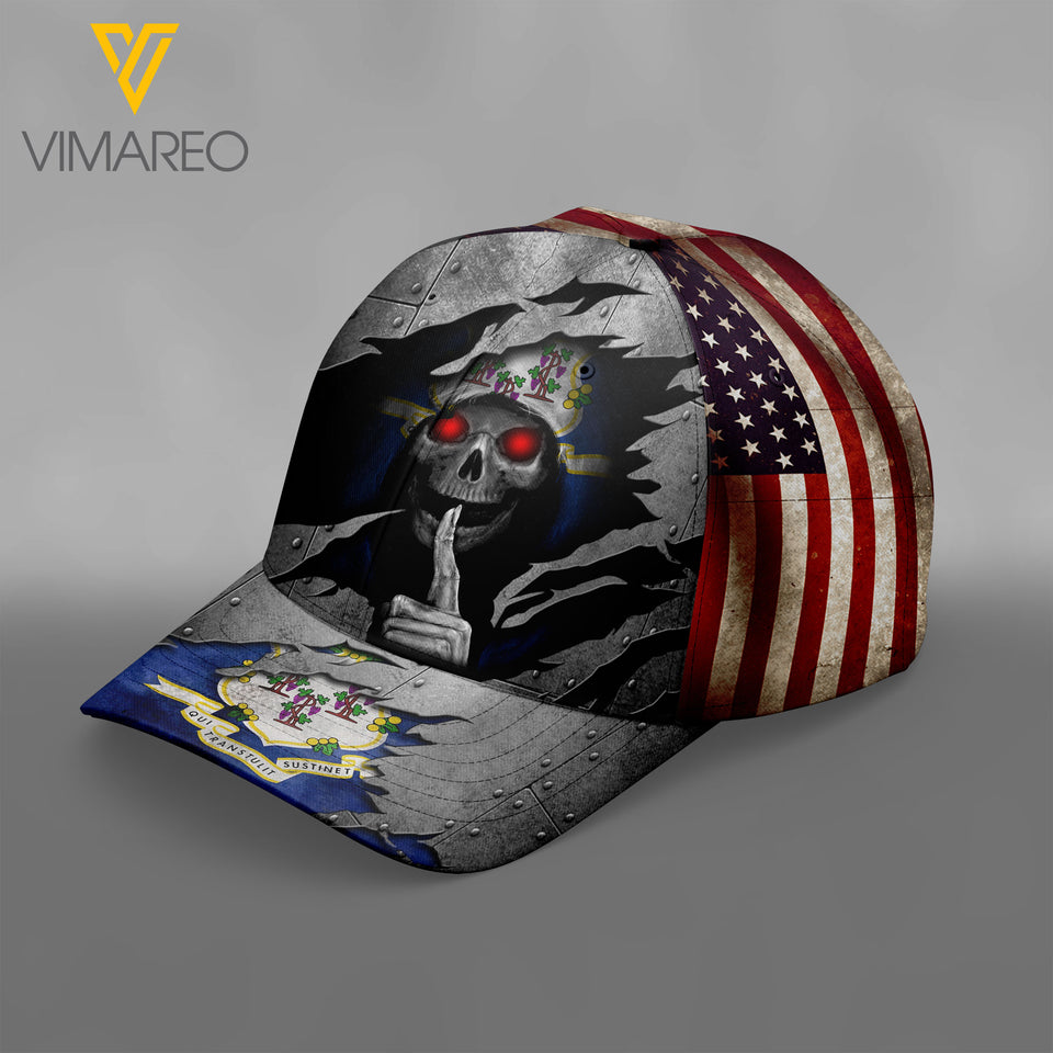 Connecticut Peaked cap 3D TL093 SKULL